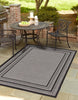 Unique Loom Outdoor Border T-KOZA-K3012A Gray Area Rug Rectangle Lifestyle Image Feature