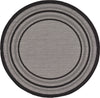 Unique Loom Outdoor Border T-KOZA-K3012A Gray Area Rug Round Top-down Image