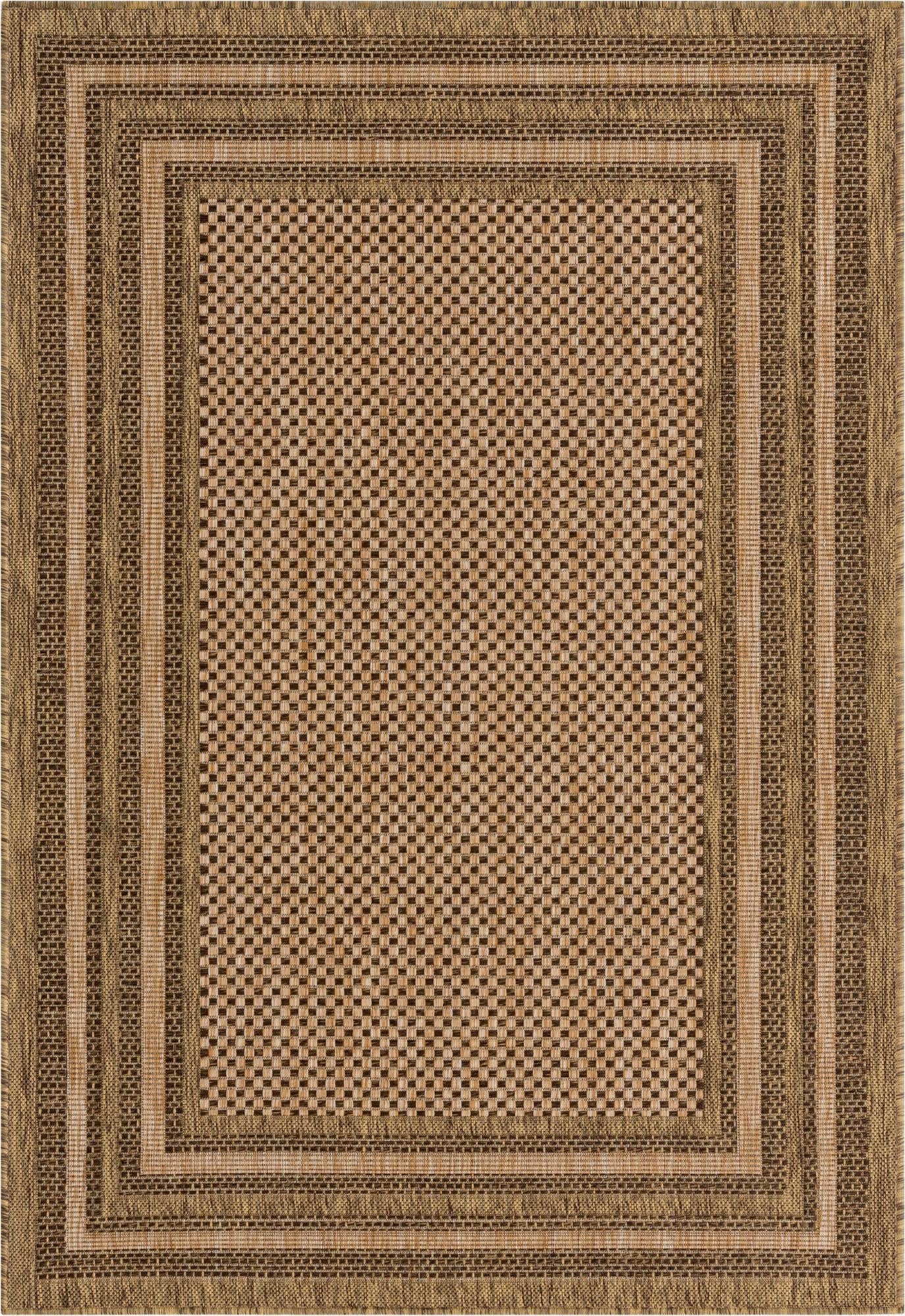 Unique Loom Outdoor Border T-KOZA-K3012A Light Brown Area Rug – Incredible  Rugs and Decor