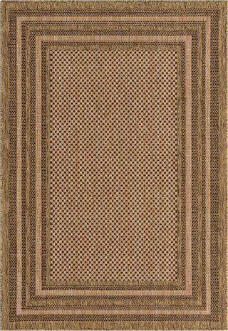 Unique Loom Outdoor Border T-KOZA-K3012A Light Brown Area Rug main image