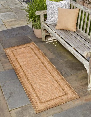 Unique Loom Outdoor Border T-KOZA-K3012A Tan Area Rug Runner Lifestyle Image