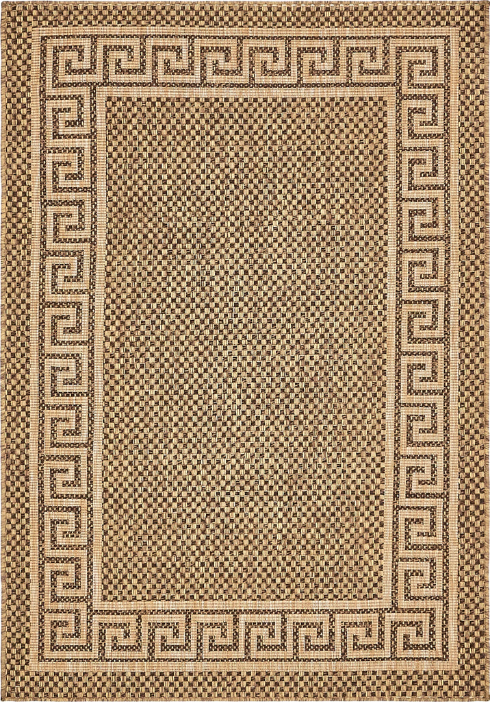 Unique Loom Outdoor Border T-KOZA-K3040A Brown Area Rug main image