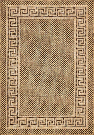 Unique Loom Outdoor Border T-KOZA-K3040A Brown Area Rug main image