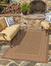 Unique Loom Outdoor Border T-KOZA-K3040A Brown Area Rug Rectangle Lifestyle Image Feature
