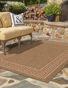 Unique Loom Outdoor Border T-KOZA-K3040A Brown Area Rug Rectangle Lifestyle Image