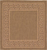 Unique Loom Outdoor Border T-KOZA-K3040A Brown Area Rug Square Top-down Image