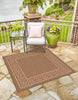 Unique Loom Outdoor Border T-KOZA-K3040A Brown Area Rug Square Lifestyle Image