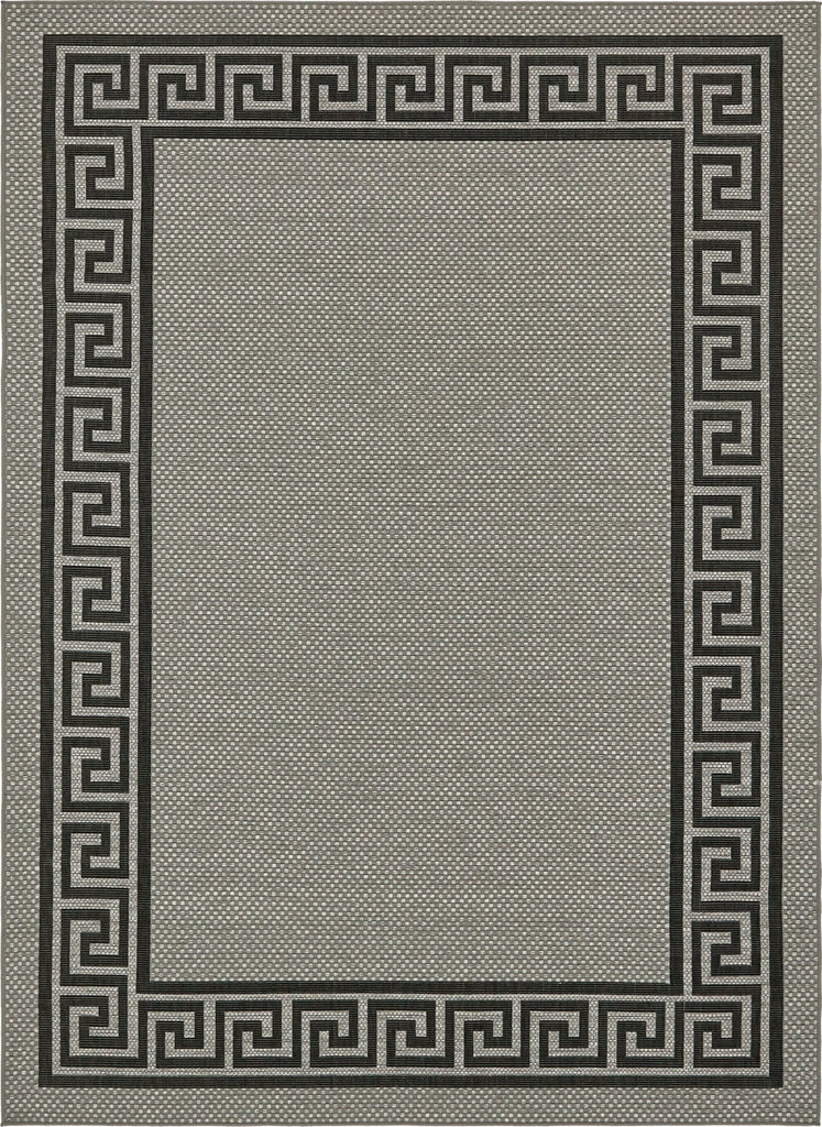 Unique Loom Outdoor Border T-KOZA-K3040A Gray Area Rug main image