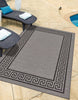 Unique Loom Outdoor Border T-KOZA-K3040A Gray Area Rug Rectangle Lifestyle Image Feature