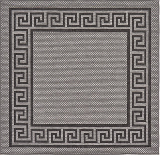 Unique Loom Outdoor Border T-KOZA-K3040A Gray Area Rug Square Top-down Image