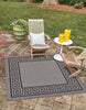 Unique Loom Outdoor Border T-KOZA-K3040A Gray Area Rug Square Lifestyle Image