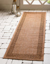 Unique Loom Outdoor Border T-KOZA-K3040A Light Brown Area Rug Runner Lifestyle Image