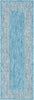Unique Loom Outdoor Border T-KZOD1 Aqua Area Rug Runner Top-down Image