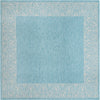 Unique Loom Outdoor Border T-KZOD1 Aqua Area Rug Square Lifestyle Image