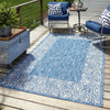 Unique Loom Outdoor Border T-KZOD1 Blue Area Rug Rectangle Lifestyle Image Feature