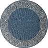 Unique Loom Outdoor Border T-KZOD1 Blue Area Rug Round Top-down Image