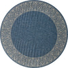 Unique Loom Outdoor Border T-KZOD1 Blue Area Rug Round Top-down Image