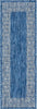 Unique Loom Outdoor Border T-KZOD1 Blue Area Rug Runner Top-down Image