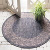 Unique Loom Outdoor Border T-KZOD1 Charcoal Gray Area Rug Round Lifestyle Image