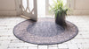 Unique Loom Outdoor Border T-KZOD1 Charcoal Gray Area Rug Round Lifestyle Image