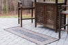 Unique Loom Outdoor Border T-KZOD1 Charcoal Gray Area Rug Runner Lifestyle Image