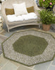 Unique Loom Outdoor Border T-KZOD1 Green Area Rug Octagon Lifestyle Image Feature