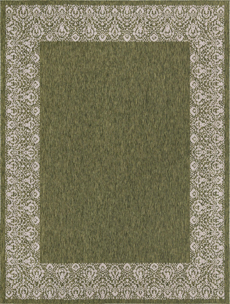 Unique Loom Outdoor Border T-KZOD1 Green Area Rug main image
