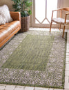 Unique Loom Outdoor Border T-KZOD1 Green Area Rug Rectangle Lifestyle Image