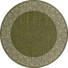 Unique Loom Outdoor Border T-KZOD1 Green Area Rug Round Top-down Image