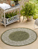 Unique Loom Outdoor Border T-KZOD1 Green Area Rug Round Lifestyle Image
