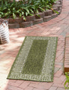 Unique Loom Outdoor Border T-KZOD1 Green Area Rug Runner Lifestyle Image