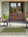 Unique Loom Outdoor Border T-KZOD1 Green Area Rug Square Lifestyle Image