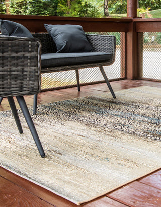 Unique Loom Outdoor Botanical OWE-EDEN-190 Beige Area Rug Rectangle Lifestyle Image