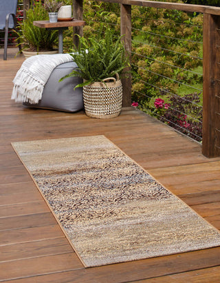 Unique Loom Outdoor Botanical OWE-EDEN-190 Beige Area Rug Runner Lifestyle Image