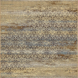 Unique Loom Outdoor Botanical OWE-EDEN-190 Beige Area Rug Square Top-down Image