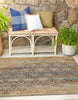Unique Loom Outdoor Botanical OWE-EDEN-190 Beige Area Rug Square Lifestyle Image