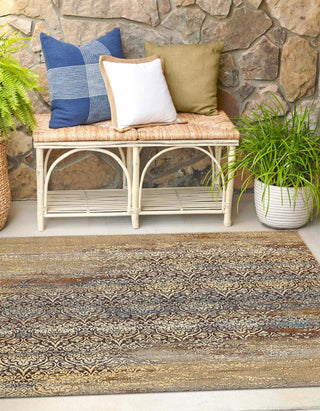 Unique Loom Outdoor Botanical OWE-EDEN-190 Beige Area Rug Square Lifestyle Image