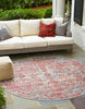 Unique Loom Outdoor Botanical OWE-EDEN-191 Light Blue Area Rug Round Lifestyle Image