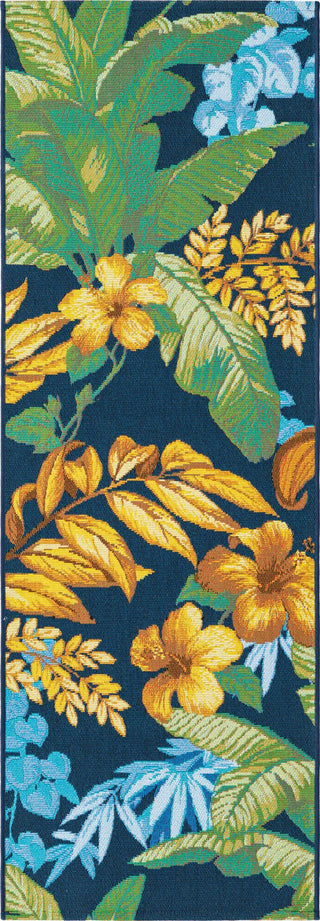 Unique Loom Outdoor Botanical OWE-EDEN-24X Multi Area Rug Runner Top-down Image