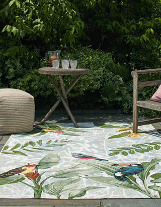 Unique Loom Outdoor Botanical OWE-EDEN-25 Multi Area Rug Rectangle Lifestyle Image