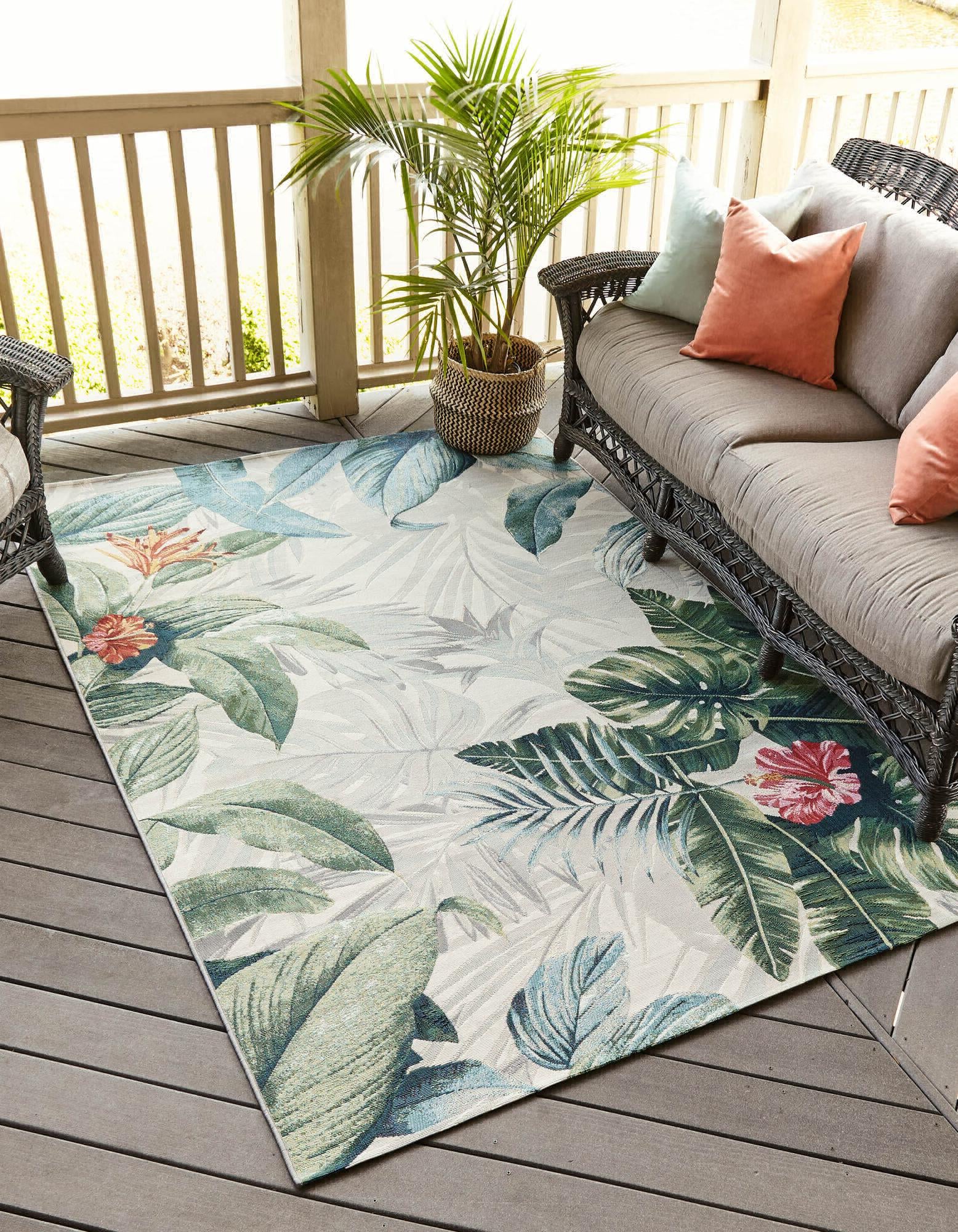 Unique Loom Outdoor Botanical OWE-EDEN-59 Multi Area Rug – Incredible Rugs  and Decor