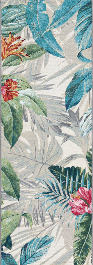 Unique Loom Outdoor Botanical OWE-EDEN-59 Multi Area Rug Runner Top-down Image