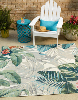 Unique Loom Outdoor Botanical OWE-EDEN-59 Multi Area Rug Square Lifestyle Image