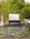 Unique Loom Outdoor Botanical OWE-EDEN-823 Green Area Rug Rectangle Lifestyle Image Feature