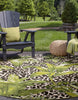 Unique Loom Outdoor Botanical OWE-EDEN-823 Green Area Rug Round Lifestyle Image