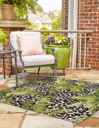 Unique Loom Outdoor Botanical OWE-EDEN-823 Green Area Rug Square Lifestyle Image