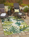 Unique Loom Outdoor Botanical OWE-EDEN-91 Green Area Rug Rectangle Lifestyle Image Feature