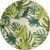 Unique Loom Outdoor Botanical OWE-EDEN-91 Green Area Rug Round Top-down Image