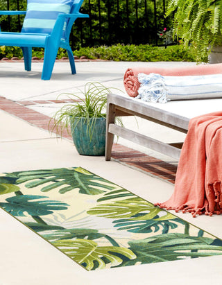 Unique Loom Outdoor Botanical OWE-EDEN-91 Green Area Rug Runner Lifestyle Image