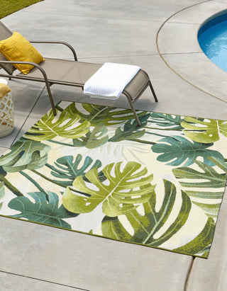 Unique Loom Outdoor Botanical OWE-EDEN-91 Green Area Rug Square Lifestyle Image